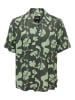 Only&Sons Freizeit Kurzarm Hemd Tropisches Blumen Print Shirt ONSDASH in Grün
