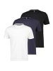 Lerros T-Shirt Basic in Weiß / schwarz / dunkelblau
