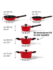 Stoneline SMART Kochgeschirr-Set 8-teilig 18/20/24 , abnehmbarer Griff in Rbuninrot