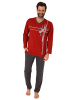 NORMANN Schlafanzug langarm Pyjama - 77894 in rot