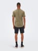 Only&Sons Langes Rundhals T-Shirt Einfarbiges Kurzarm Basic Shirt ONSBENNE in Beige