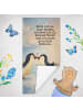Mr. & Mrs. Panda Badehandtuch Pinguine Kuss Design mit Spruch in Grau Pastell