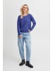 PULZ Jeans Strickpullover PZSARA ONeck Box Pullover - 50206085 in blau