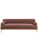 Beliani 3-Sitzer Sofa SOSJO in Rot/Braun - (W) 219 x (H) 74 x (L) 83 cm