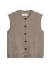 Marc O'Polo DENIM Ärmelloser Cardigan aus Lambswool in Stone Taupe Melange