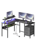 VASAGLE Computertisch Barnet in Ebenholzschwarz - (B)150 x (H)89 x (T)120 cm