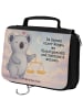 Mr. & Mrs. Panda Kulturtasche Waage Astrologie Design mit Spruch in Weiß