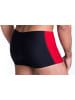 Aquarti Aquarti Herren Badehose mit Reißverschlusstasche in schwarz/rot