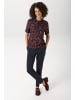 Aniston CASUAL Kurzarmbluse in bordeaux-marine-zimt