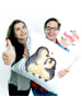 Mr. & Mrs. Panda Kissen Pinguin umarmen ohne Spruch in Weiß
