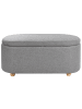 Beliani Pouf HAYWARD in Grau/Braun - (W) 98 x (H) 44 x (L) 44 cm