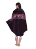 Ulla Popken Homewear-Poncho in dunkle pflaume
