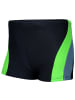 Aquarti Jungen Kinder Badehose Seitliche Paspel in schwarz/grün