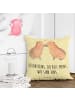 Mr. & Mrs. Panda 40x40 Kissen Capybara Liebe mit Spruch in Gelb Pastell