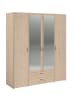 58 aufm Kessel KLEIDERSCHRANK 4-trg. mit Spiegel Parisot Daily 13 Dekor Eiche Jackson