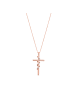 Luxenter necklace in polished metal and zirconia alloy with an 18k rose gold finish Cruz