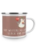 Mr. & Mrs. Panda Emaille Tasse 40. Hochzeitstag Rubinhochzeit mi... in Braun Pastell