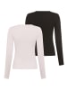 FLASHLIGHTS Longsleeve in schwarz+rose