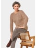 GOLDNER Kurzgröße:  Strickpullover mit Struktur, Glitzer in bisquit / stein