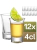Praknu 12 Schnapsgläser aus Glas 4cl - Spülmaschinenfest - Standfest dank