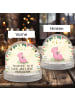 Mr. & Mrs. Panda Weihnachts Schneekugel Schwein Glück mit Spruch in Naturpapier