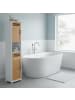 relaxdays Badschrank in Weiß/Braun - (B)39 x (H)180 x (T)30 cm