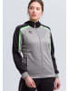 erima Liga 2.0 Trainingsjacke mit Kapuze in grau melange/schwarz/green gecko