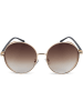 styleBREAKER Runde Sonnebrille in Gold / Braun Verlauf