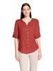 CARTOON Leinenbluse mit V-Ausschnitt in Rust Brown
