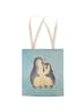 Mr. & Mrs. Panda Strandtasche Pinguin umarmen ohne Spruch in Eisblau