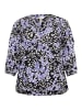 KAFFE curve Kurzarm-Bluse KCjanni Regular fit in Blue Leopard