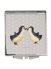 Mr. & Mrs. Panda Kosmetikspiegel Pinguin Liebe ohne Spruch in Grau Pastell