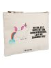 Mr. & Mrs. Panda Kulturtasche Einhorn Pupsen mit Spruch in Weiß