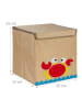 relaxdays Kinder-Aufbewahrungsbox "Krebs" in Beige/ Orange - (B)33 x (H)33 x (T)33 cm