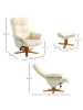 HOMCOM Relaxsessel mit Hocker in Cremeweiß 80L x 86B x 99H cm