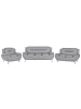 Beliani 3-tlg Sitzgruppe LEIRA in Grau/Silber