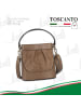 Toscanto Leder Umhängetasche Toscanto Tasche taupe, beige ca. 18cm