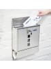relaxdays Briefkasten in Silber - (B)30 x (H)33,5 x (T)8,5 cm