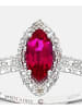 Diamant L'éternel Cluster-Ring aus 375 Weißgold mit Diamant mit Rubin