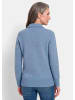 GOLDNER Kurzgröße:  Melange-Cardigan mit Reißverschluss in blau / melange