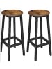 VASAGLE 2er-Set: Barhocker Barnet in Vintagebraun-Schwarz - (B)32 x (H)74 x (T)32 cm
