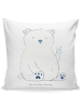 Mr. & Mrs. Panda Sofakissen Eisbär Faul ohne Spruch in Weiß
