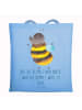 Mr. & Mrs. Panda Jutebeutel Hummel flauschig mit Spruch in Sky Blue