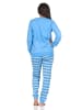NORMANN Schlafanzug Pyjama Bündchen langarm Sterne Optik - 88743 in blau