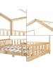 en.casa Kinderbett Treviolo mit Matratze in Beige (L)200cm (B)140cm