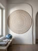 KADIMA DESIGN Teppich rund Orientalisch flachgewebt pflegeleicht Wohnzimmer Flur in Natur