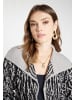 faina Damen Strick Cardigan in Grau Schwarz