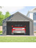 ABRIHOME Carport in Grau 4x7,6 m verzinkter Stahl UV beständig mit Rollup Fenstern