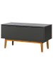 home24 home24 Garderobenbank (1er Set) - Grau - MDF & Massivholz Eiche - 95.0 x 49.0 x 40.0 cm in Grau