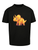 F4NT4STIC Heavy Oversize T-Shirt Süßer Triceratops Dinosaurier in schwarz